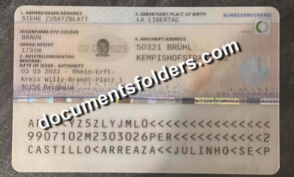 German residence permit back