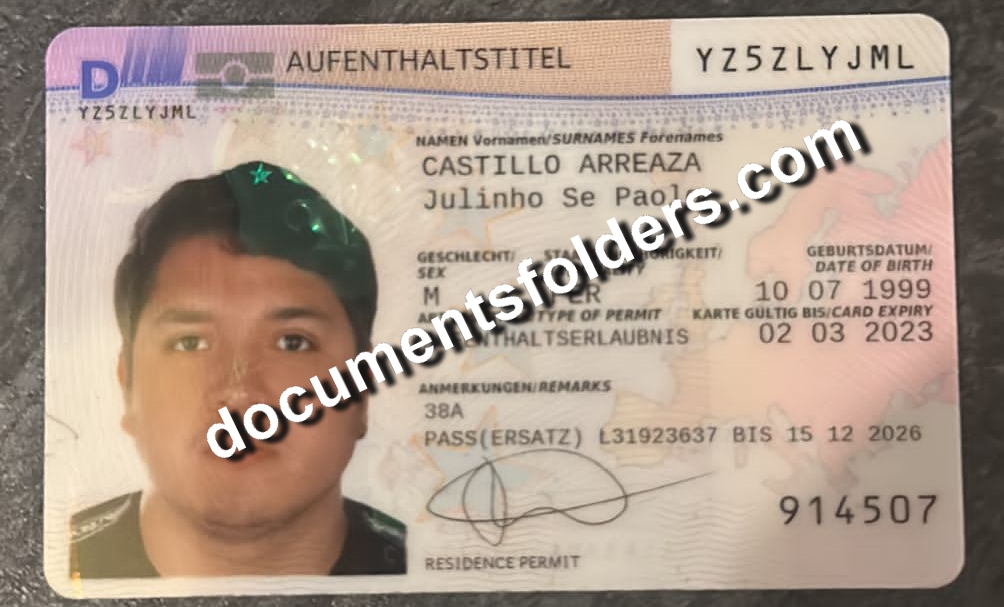 German residence permit front